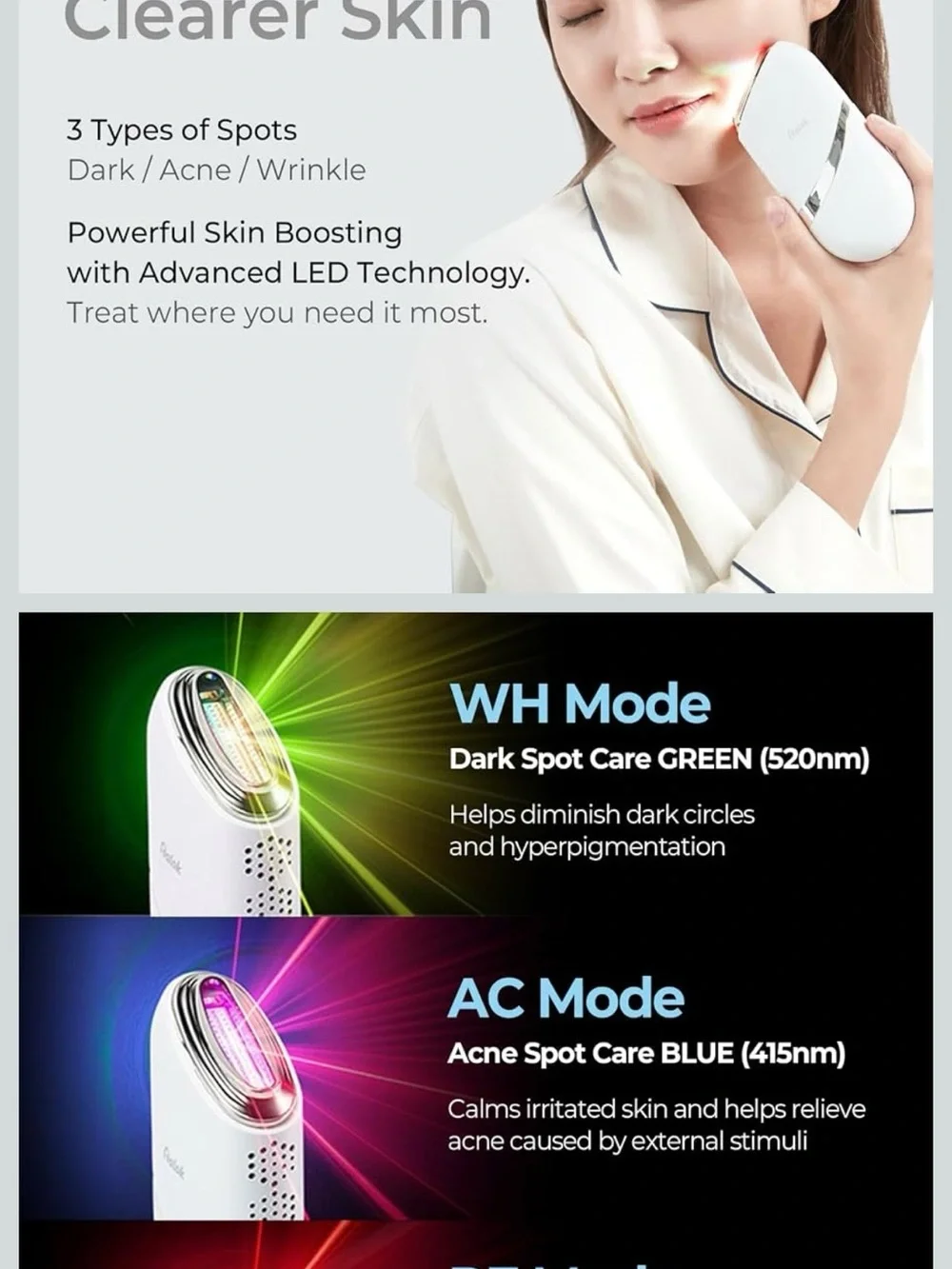 Aalok SNOWFIT PAAW-3000 3-in-1 LED Facial Skincare Device New